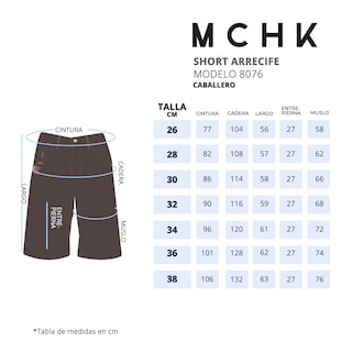 Foto 6 | Short De Mezclilla Mchk. Caballero, Color Arrecife. Modelo 8076