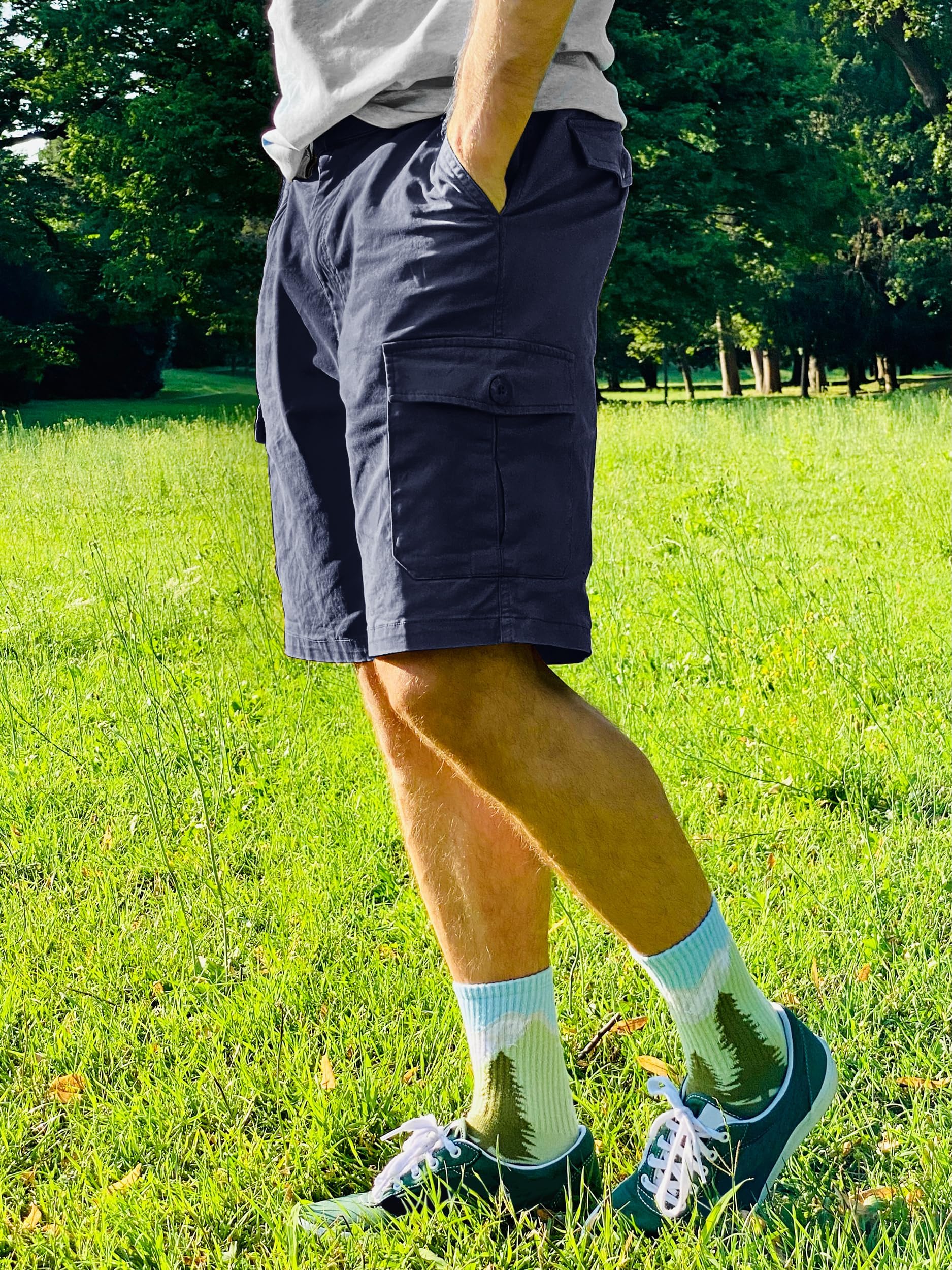 Foto 5 pulgar | Pantalones Cortos Cargo Tacvasen De Algodón De Secado Rápido Para Hombre, Color Azul Marino - Venta Internacional.