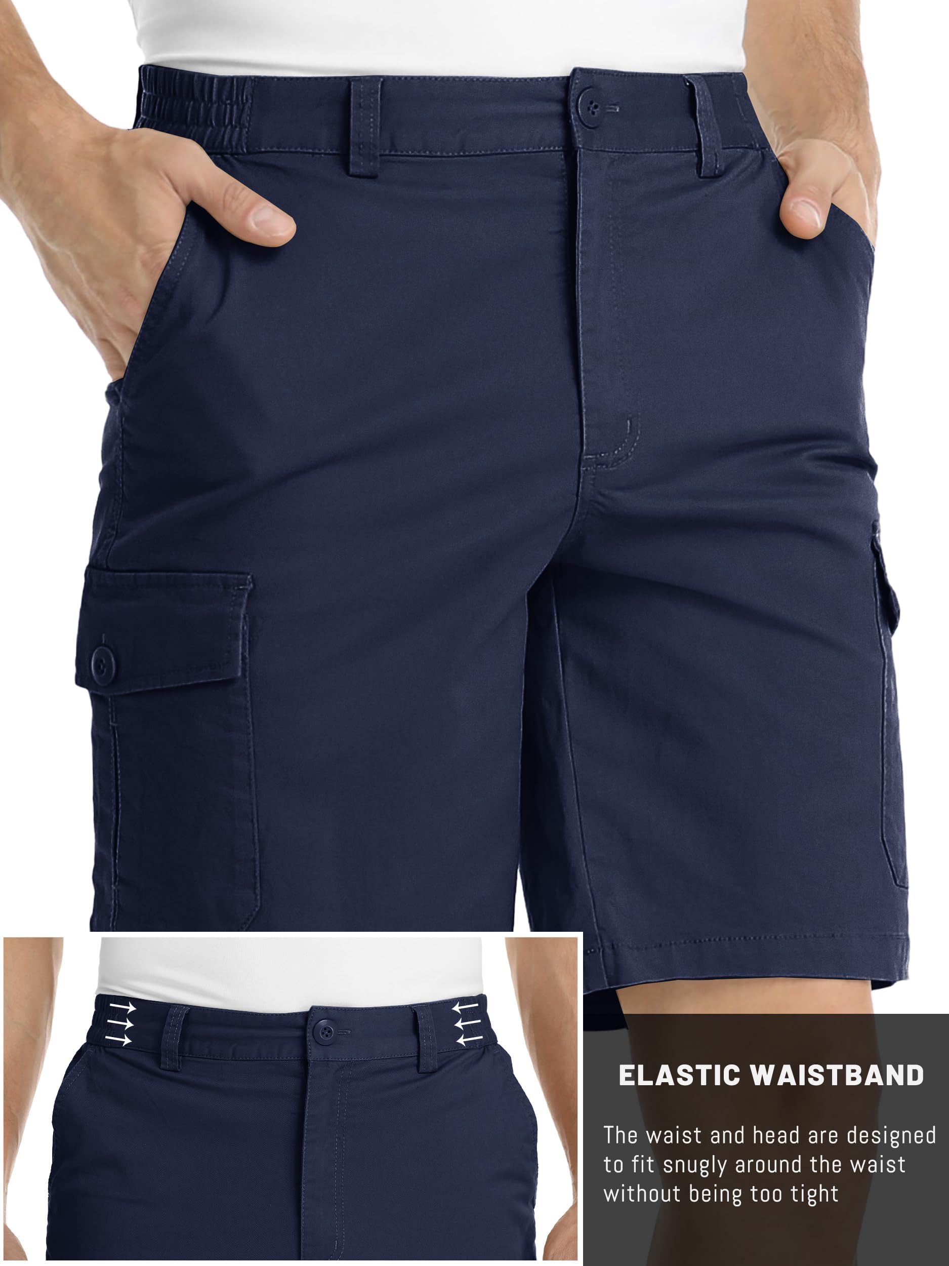Foto 6 pulgar | Pantalones Cortos Cargo Tacvasen De Algodón De Secado Rápido Para Hombre, Color Azul Marino - Venta Internacional.