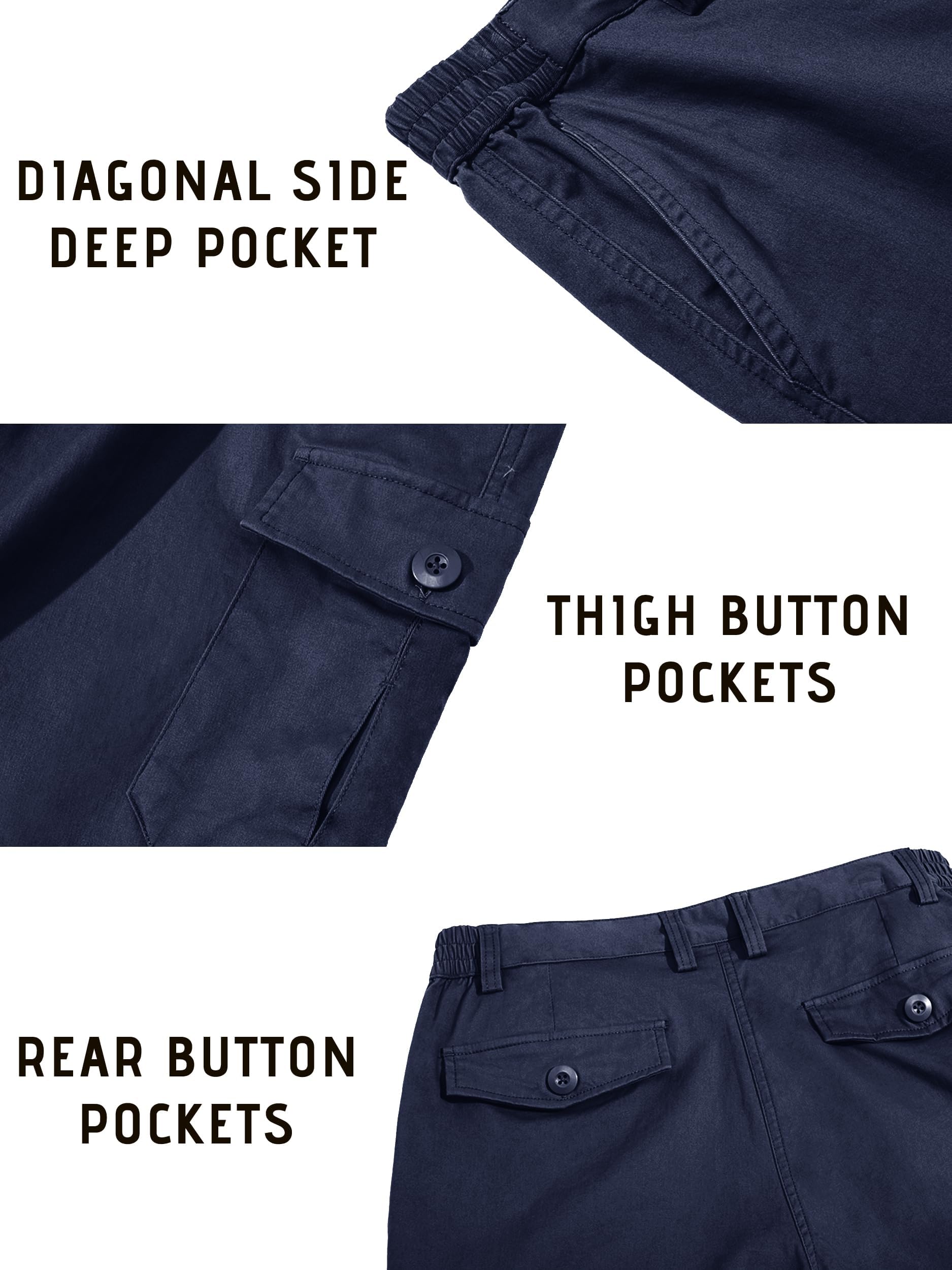 Foto 7 pulgar | Pantalones Cortos Cargo Tacvasen De Algodón De Secado Rápido Para Hombre, Color Azul Marino - Venta Internacional.