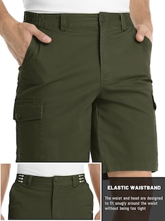 Foto 5 | Pantalones Cortos Tacvasen Military Para Hombre Con Bolsillos, Cintura Elástica, Color Verde Militar - Venta Interna