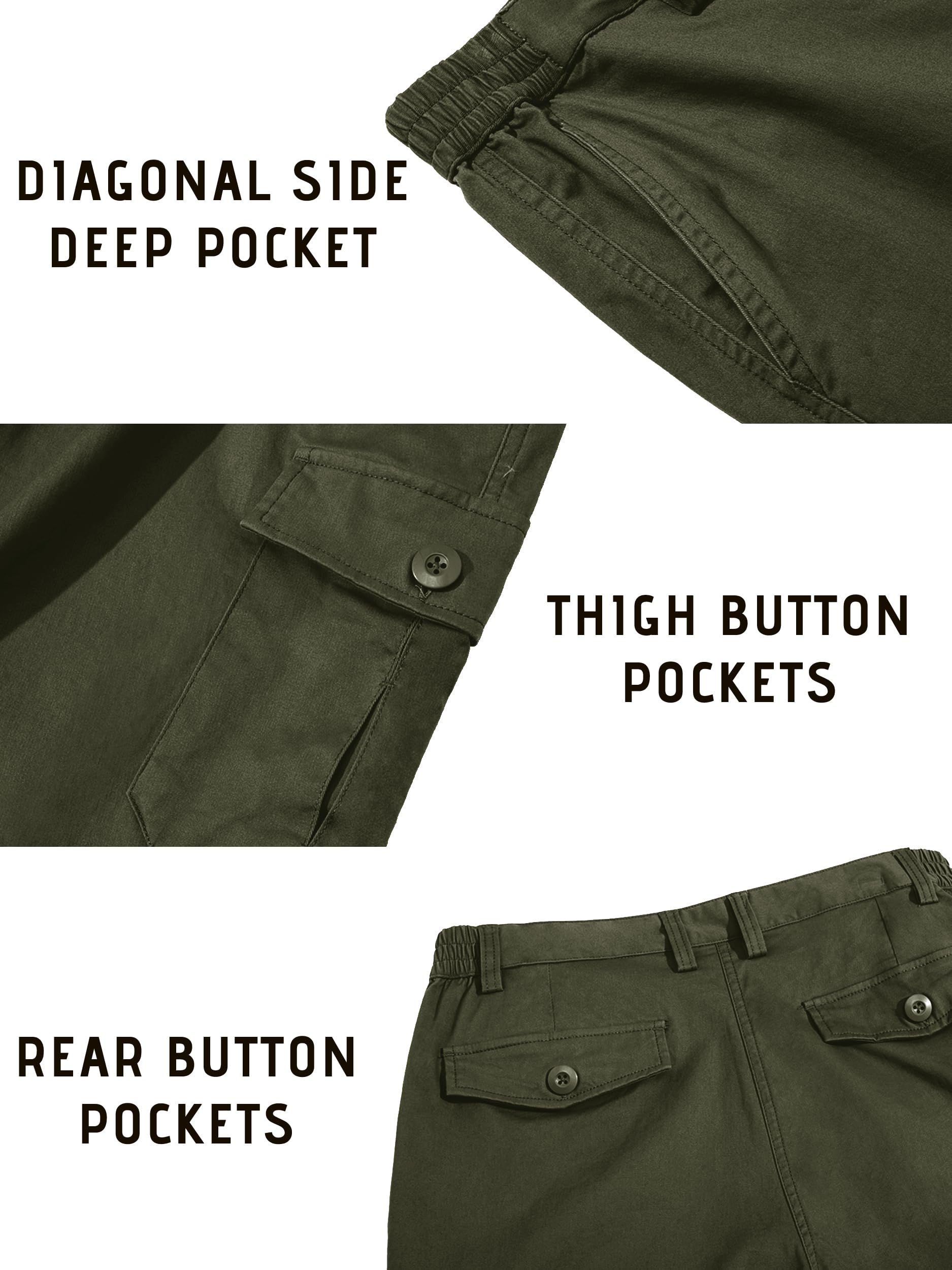 Foto 7 pulgar | Pantalones Cortos Tacvasen Military Para Hombre Con Bolsillos, Cintura Elástica, Color Verde Militar - Venta Interna