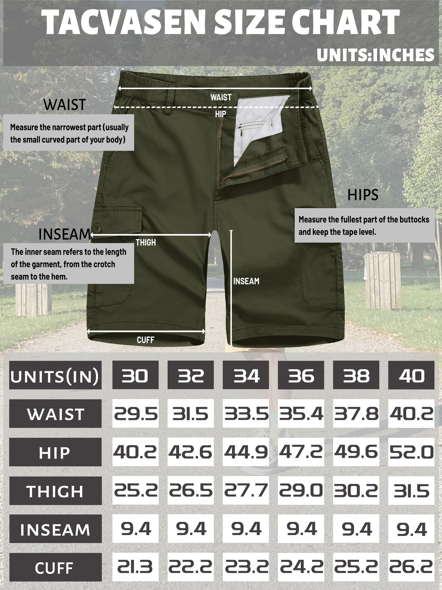 Foto 8 pulgar | Pantalones Cortos Tacvasen Military Para Hombre Con Bolsillos, Cintura Elástica, Color Verde Militar - Venta Interna