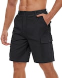 Pantalones Cortos Cargo Tacvasen Para Hombre De Algodón Negro Con Bolsillos - Venta Internacional.