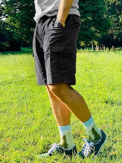 Foto 4 | Pantalones Cortos Cargo Tacvasen Para Hombre De Algodón Negro Con Bolsillos - Venta Internacional.
