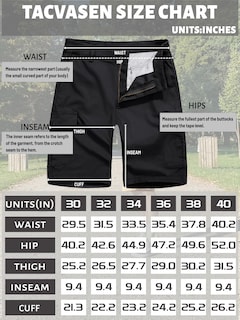 Foto 7 | Pantalones Cortos Cargo Tacvasen Para Hombre De Algodón Negro Con Bolsillos - Venta Internacional.