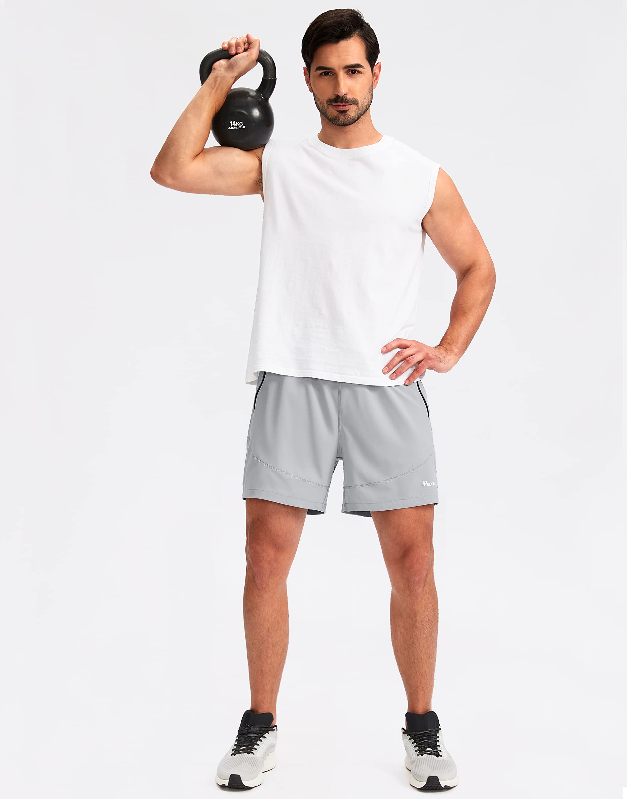 Foto 7 pulgar | Short de Entrenamiento Pudolla  con Bolsillos para Hombre - Venta Internacional