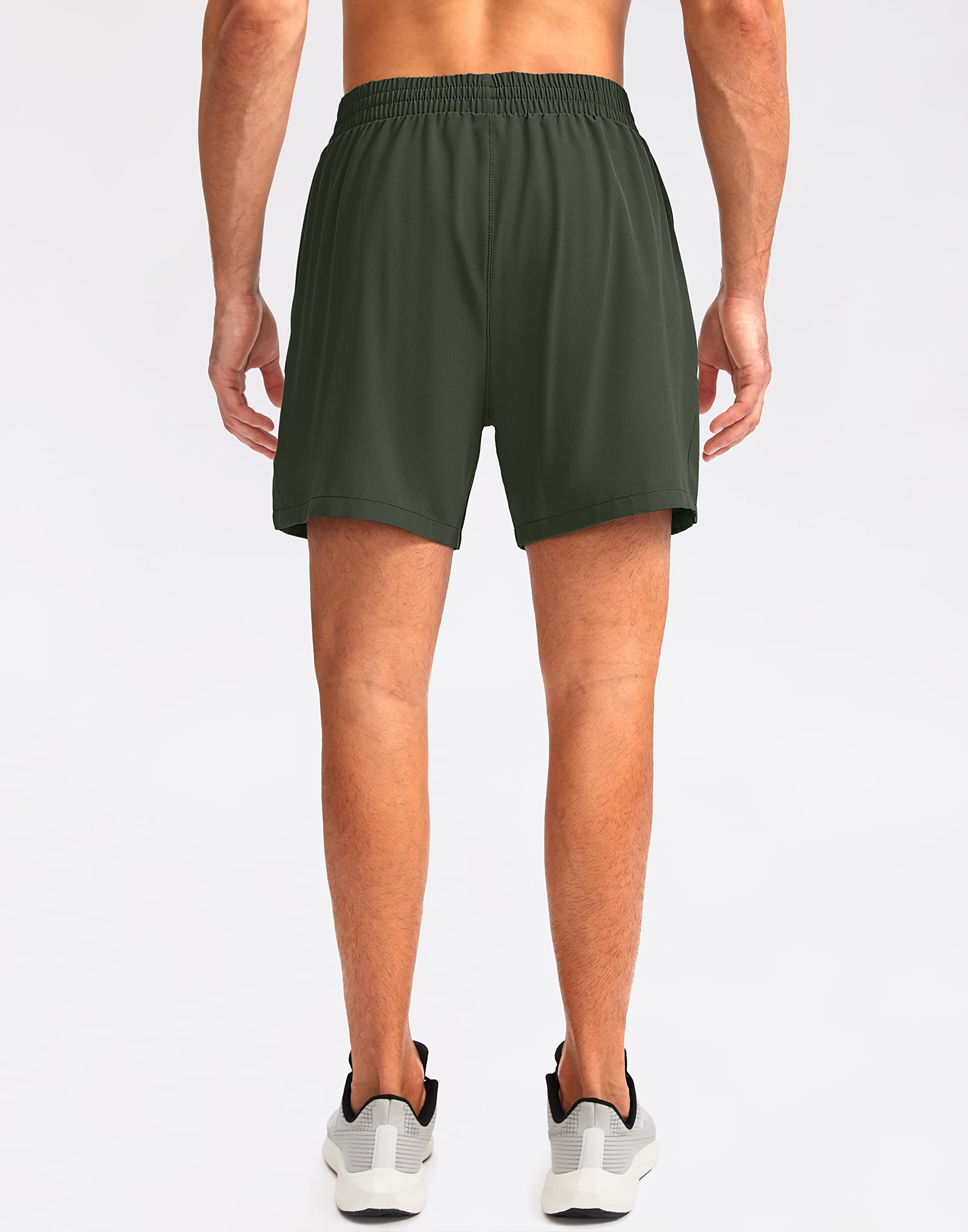 Foto 4 pulgar | Pantalones Cortos Para Correr Pudolla Para Hombre, Entrenamiento Atlético, Color Verde Militar - Venta Internacional.