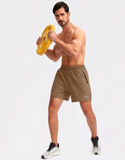 Foto 6 | Pantalones Cortos Para Correr Pudolla Para Hombre, Entrenamiento Atlético, Marrón 3xl - Venta Internacional.