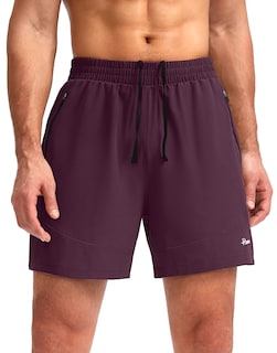 Foto 1 | Pantalones Cortos Para Correr Pudolla Para Hombre, Entrenamiento, Atlético, Color Vino M - Venta Internacional.