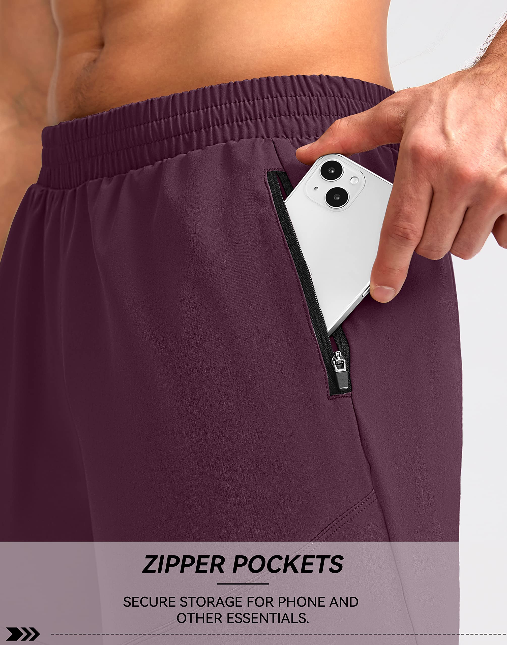 Foto 5 pulgar | Pantalones Cortos Para Correr Pudolla Para Hombre, Entrenamiento, Atlético, Color Vino M - Venta Internacional.