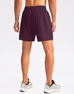 Foto 3 | Pantalones Cortos Para Correr Pudolla Para Hombre, Entrenamiento, Atlético, Color Vino M - Venta Internacional.