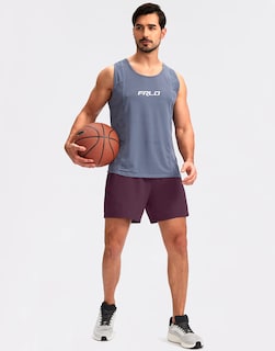 Foto 6 | Pantalones Cortos Para Correr Pudolla Para Hombre, Entrenamiento, Atlético, Color Vino M - Venta Internacional.