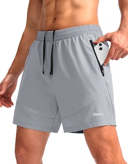 Foto 1 | Short para Correr Pudolla para Hombre Gris Claro - Venta Internacional