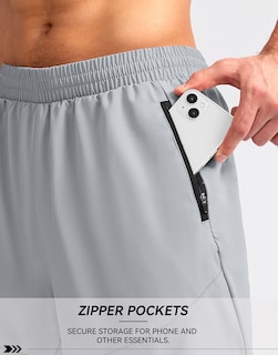 Foto 4 | Short para Correr Pudolla para Hombre Gris Claro - Venta Internacional