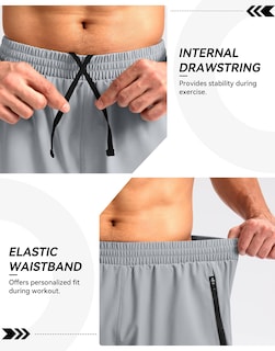 Foto 5 | Short para Correr Pudolla para Hombre Gris Claro - Venta Internacional