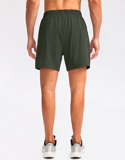 Foto 3 | Pantalones Cortos Para Correr Pudolla Para Hombre, Entrenamiento Atlético, Color Verde Militar - Venta Internacional.