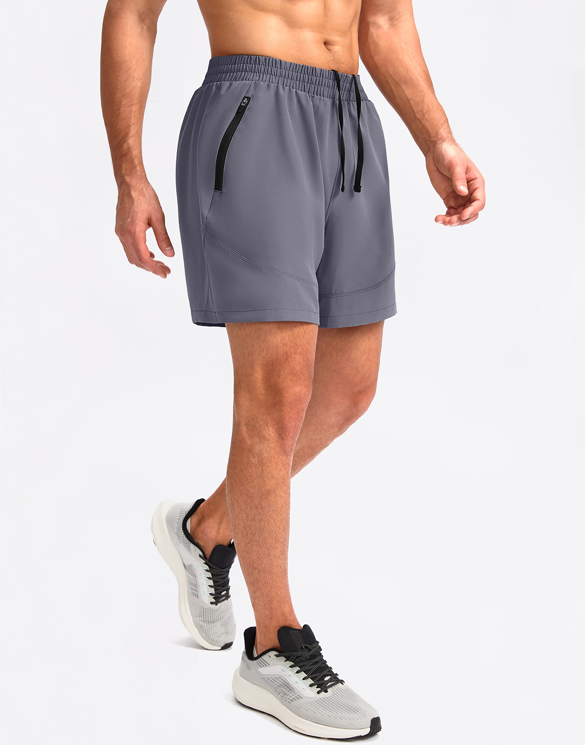 Foto 3 pulgar | Pantalones Cortos Para Correr Pudolla Para Hombre, Entrenamiento, Atlético, Color Gris, Talla Xs - Venta Internacional.