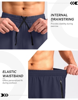 Foto 5 | Pantalones Cortos Para Correr Pudolla Para Hombre, Entrenamiento Atlético, Azul Marino - Venta Internacional.