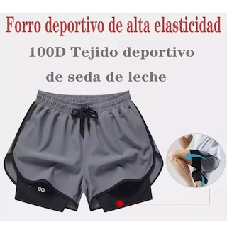 Foto 3 | Short Con Licra Deportiva 2 En 1 Hombre Correr Gymtalla Xl Eo Safe Imports Esi-14928-1 Multicolor
