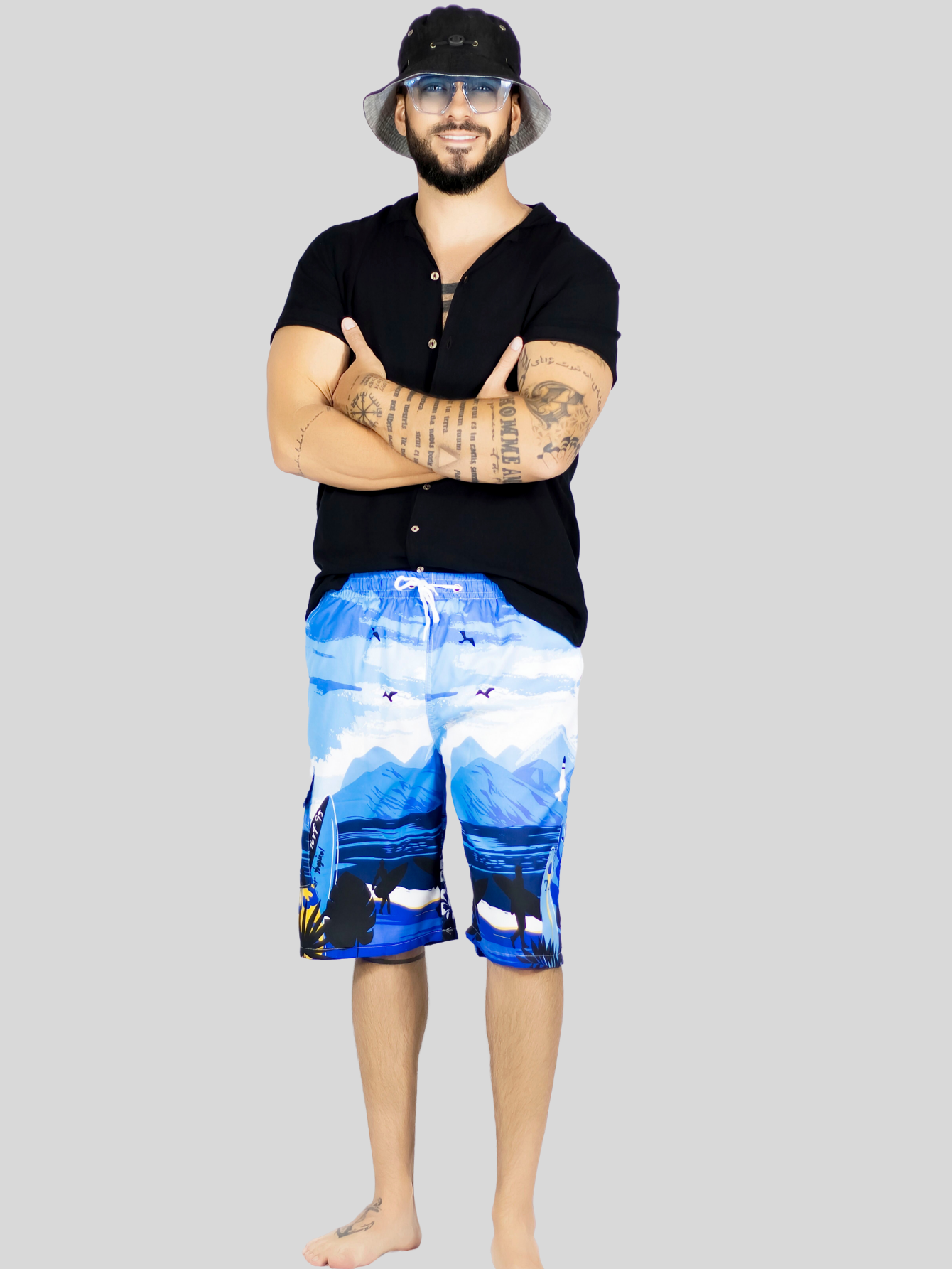 Foto 2 | Short Playa Y Alberca Hombre Estampado Sh-063 D4 Traje Baño Con Forro