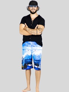 Foto 2 | Short Playa Y Alberca Hombre Estampado Sh-063 D4 Traje Baño Con Forro