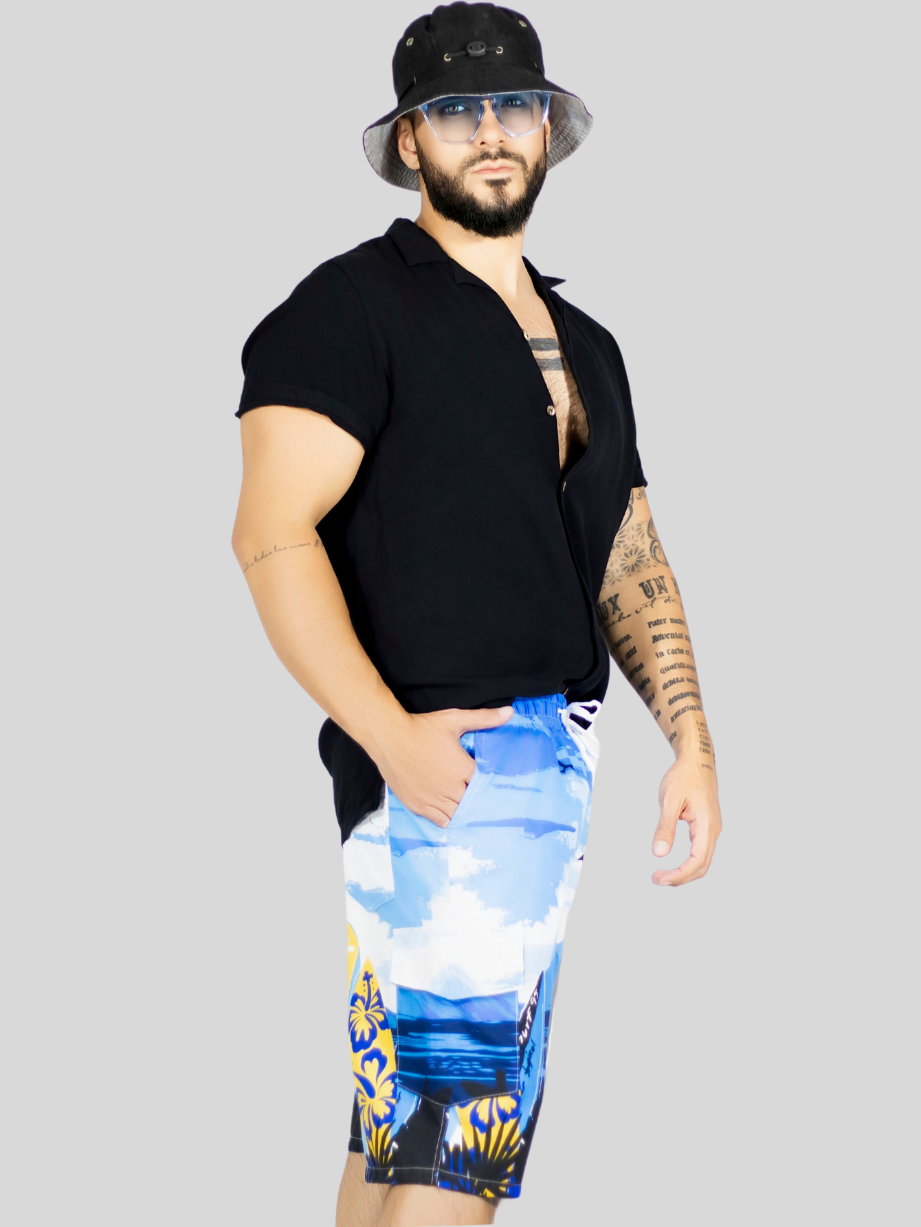 Foto 4 | Short Playa Y Alberca Hombre Estampado Sh-063 D4 Traje Baño Con Forro