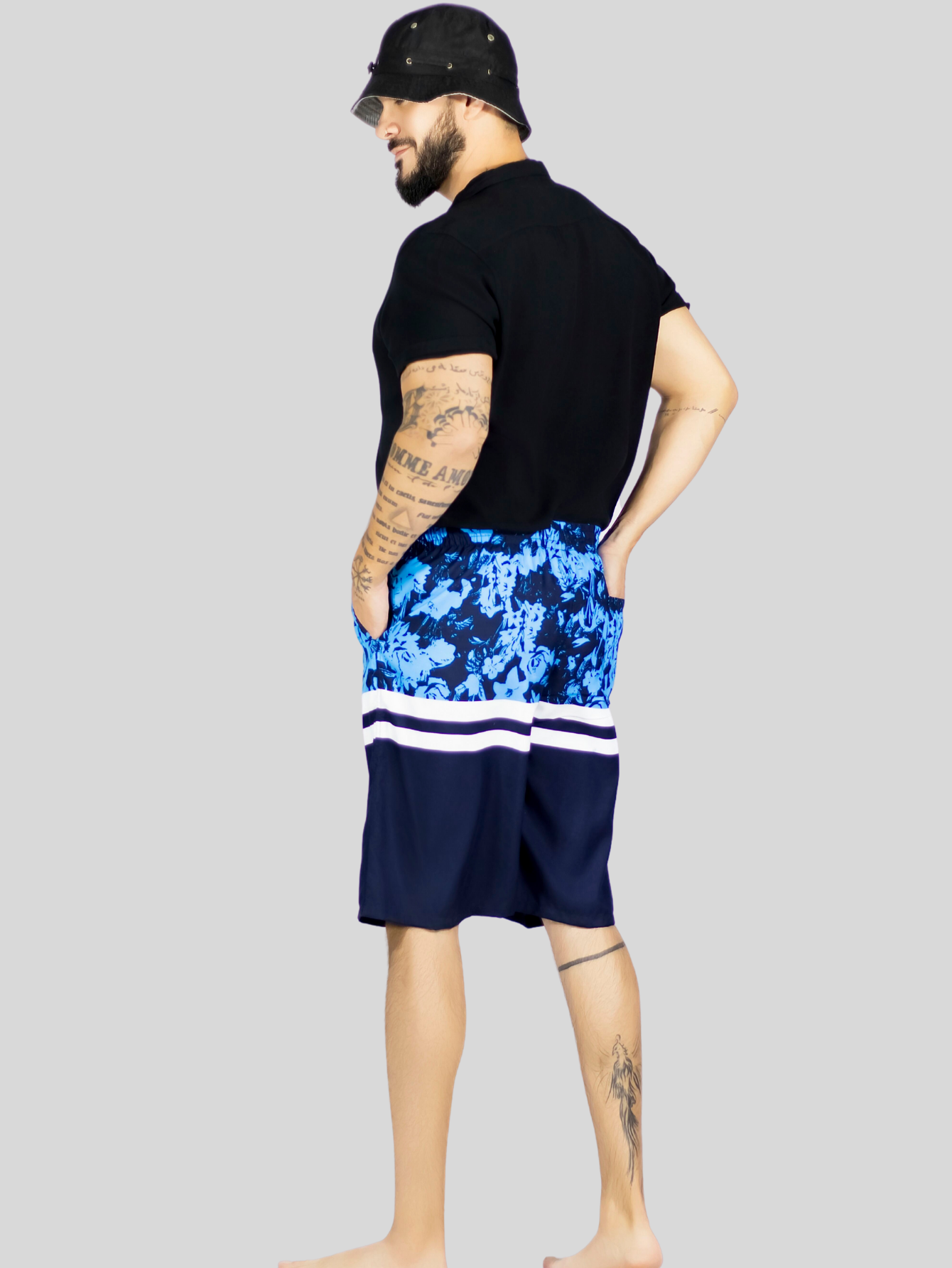 Foto 4 pulgar | Short Playa Y Alberca Hombre Estampado Sh-063 D1 Traje Baño Con Forro