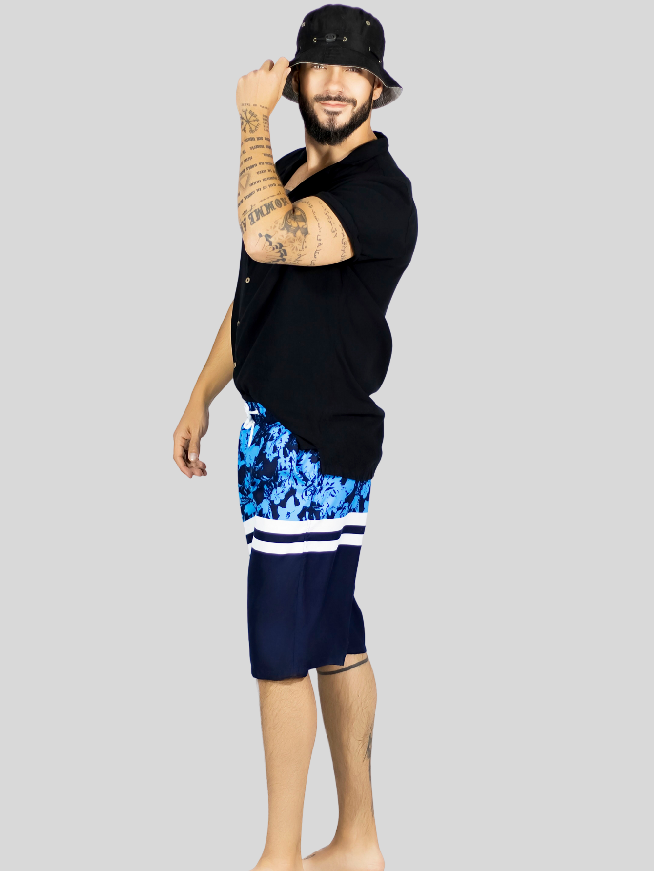 Foto 5 pulgar | Short Playa Y Alberca Hombre Estampado Sh-063 D1 Traje Baño Con Forro