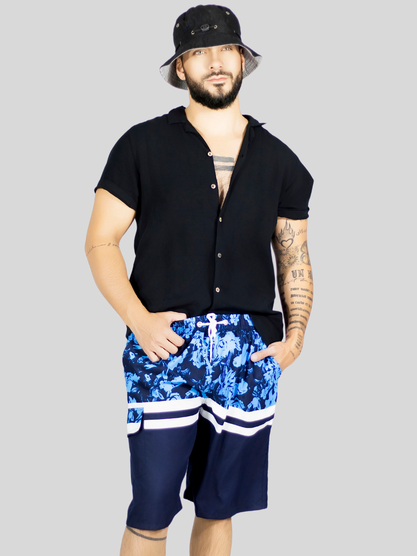 Foto 8 pulgar | Short Playa Y Alberca Hombre Estampado Sh-063 D1 Traje Baño Con Forro