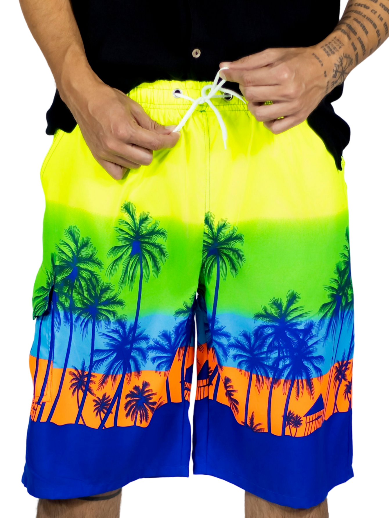 Foto 2 pulgar | Short Playa Y Alberca Hombre Estampado Sh-063 D5 Traje Baño Con Forro