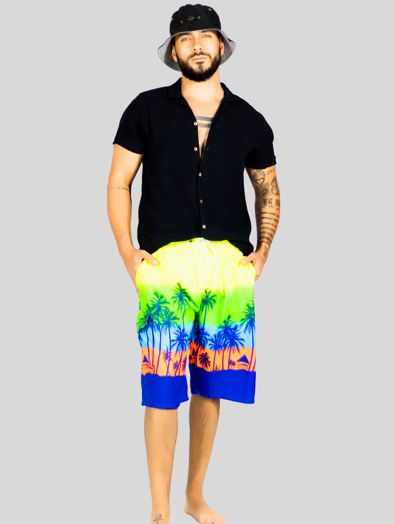 Foto 3 pulgar | Short Playa Y Alberca Hombre Estampado Sh-063 D5 Traje Baño Con Forro