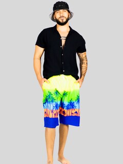 Foto 2 | Short Playa Y Alberca Hombre Estampado Sh-063 D5 Traje Baño Con Forro