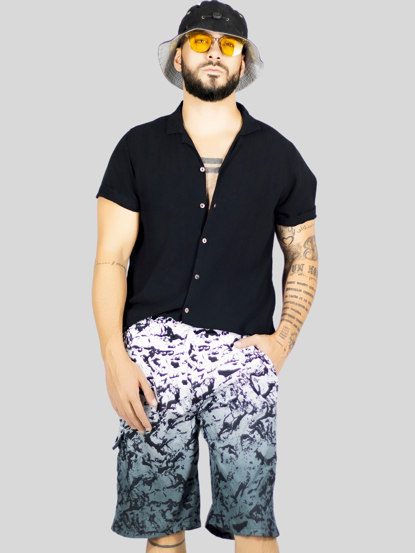 Foto 8 pulgar | Short Playa Y Alberca Hombre Estampado Sh-063 D3 Traje Baño Con Forro