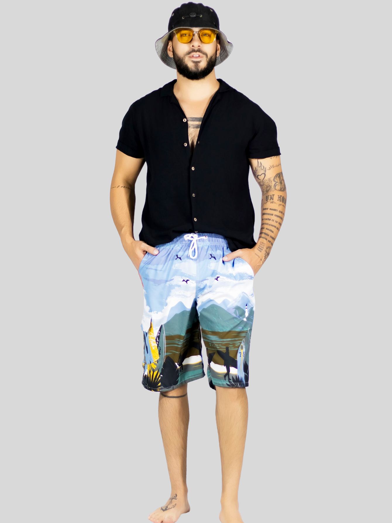 Foto 2 | Short Playa Y Alberca Hombre Estampado Sh-063 D8 Traje Baño Con Forro