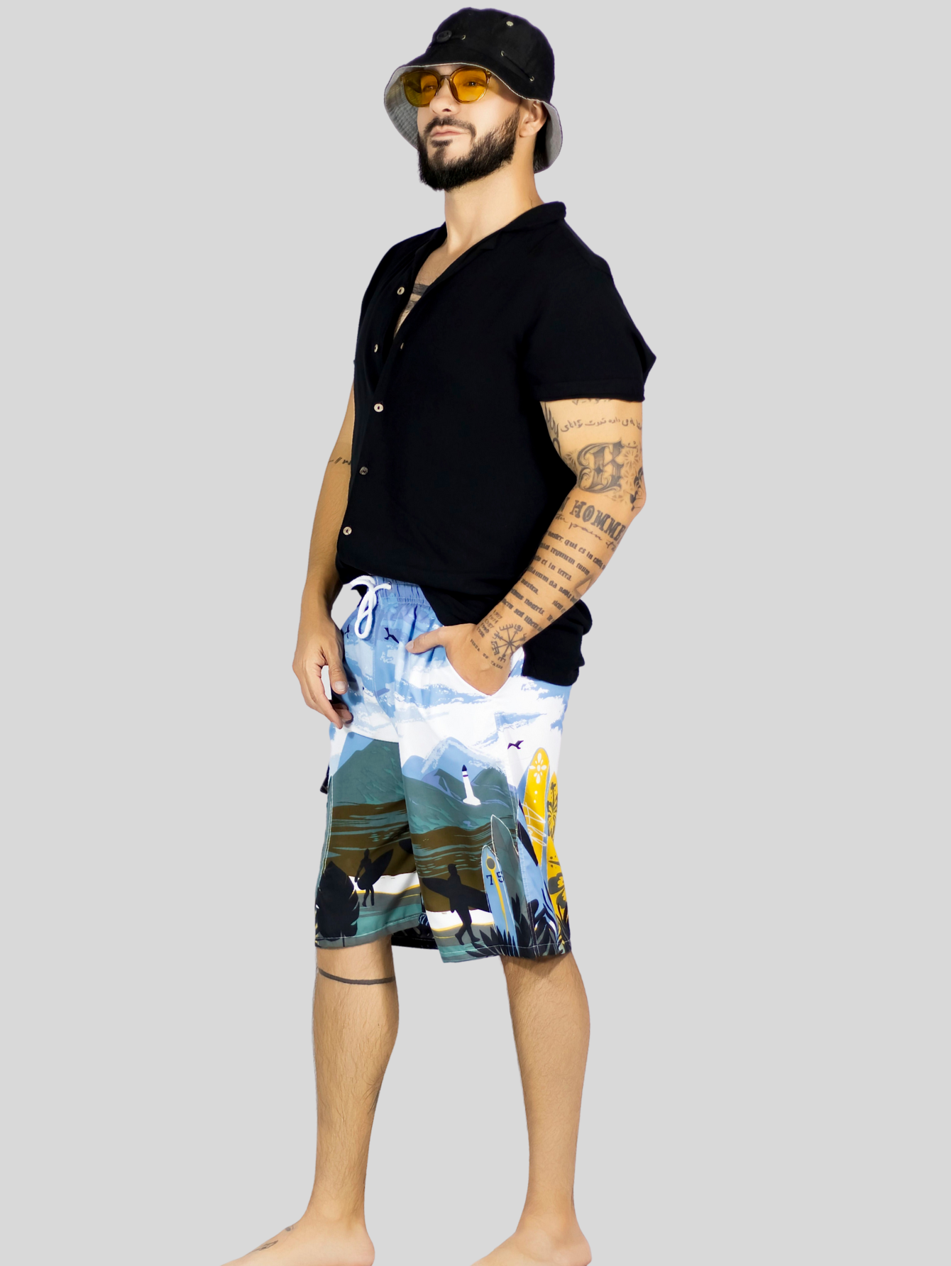Foto 4 | Short Playa Y Alberca Hombre Estampado Sh-063 D8 Traje Baño Con Forro