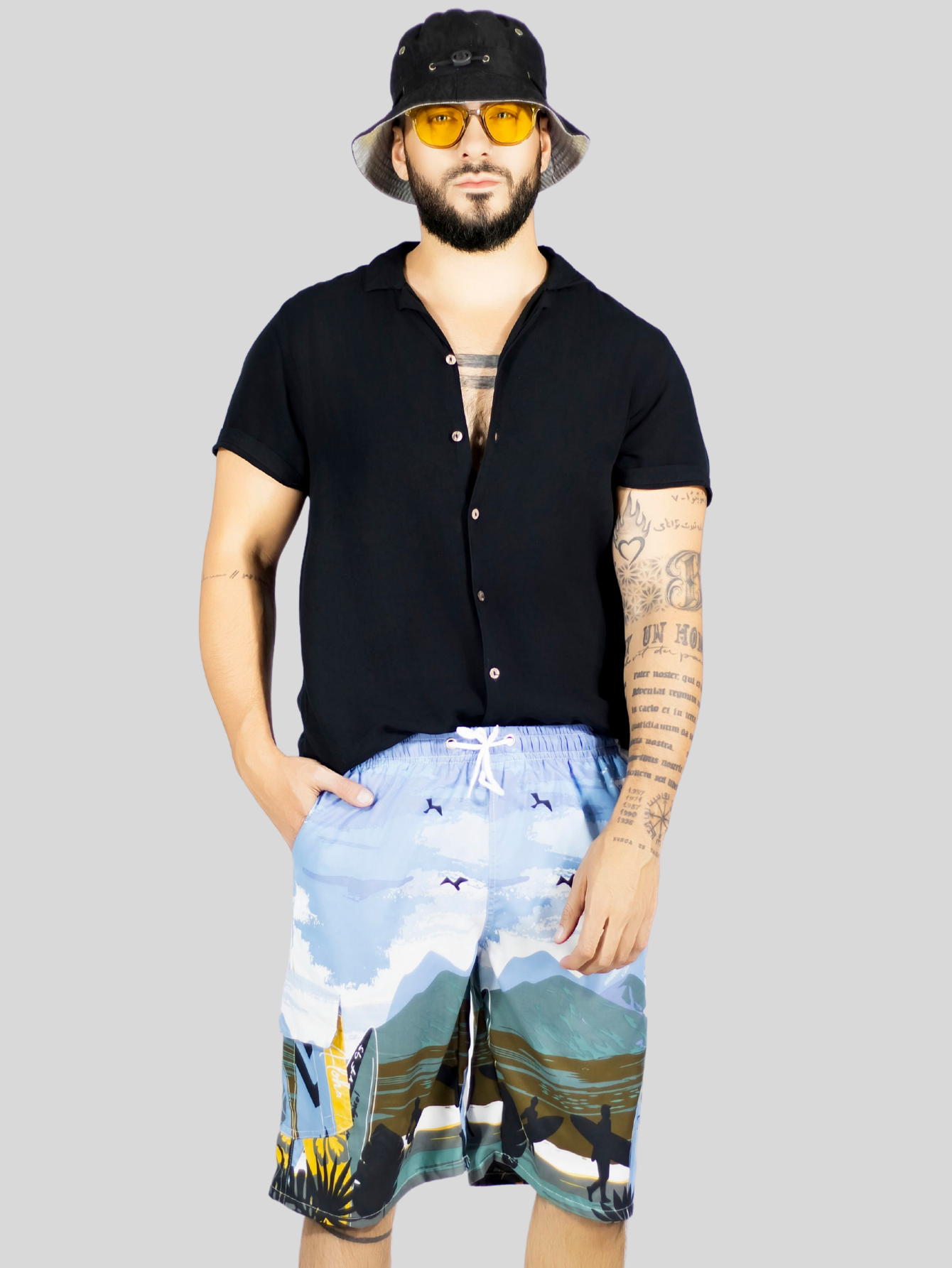 Foto 7 | Short Playa Y Alberca Hombre Estampado Sh-063 D8 Traje Baño Con Forro