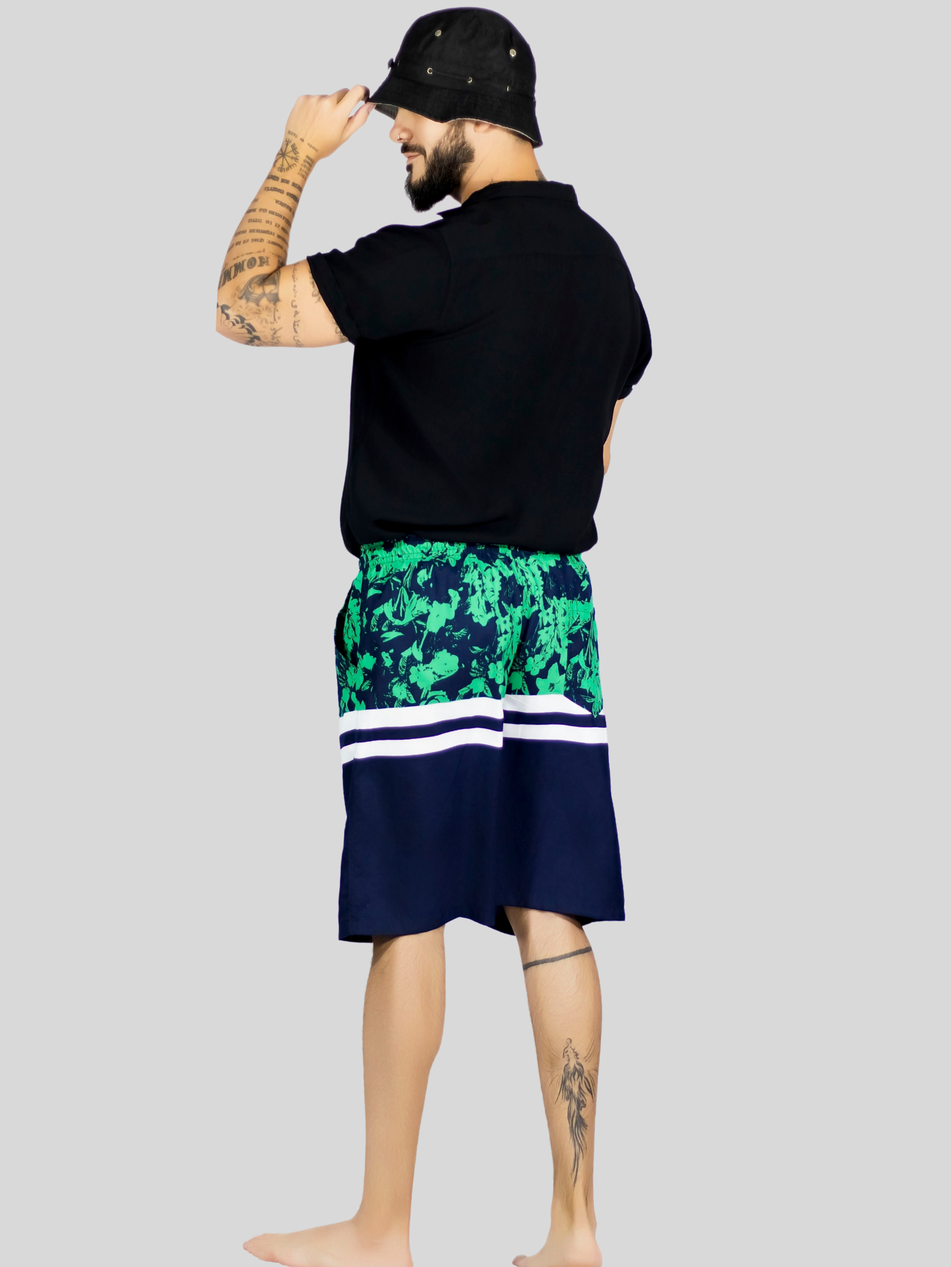 Foto 4 pulgar | Short Playa Y Alberca Hombre Estampado Sh-063 D2 Traje Baño Con Forro