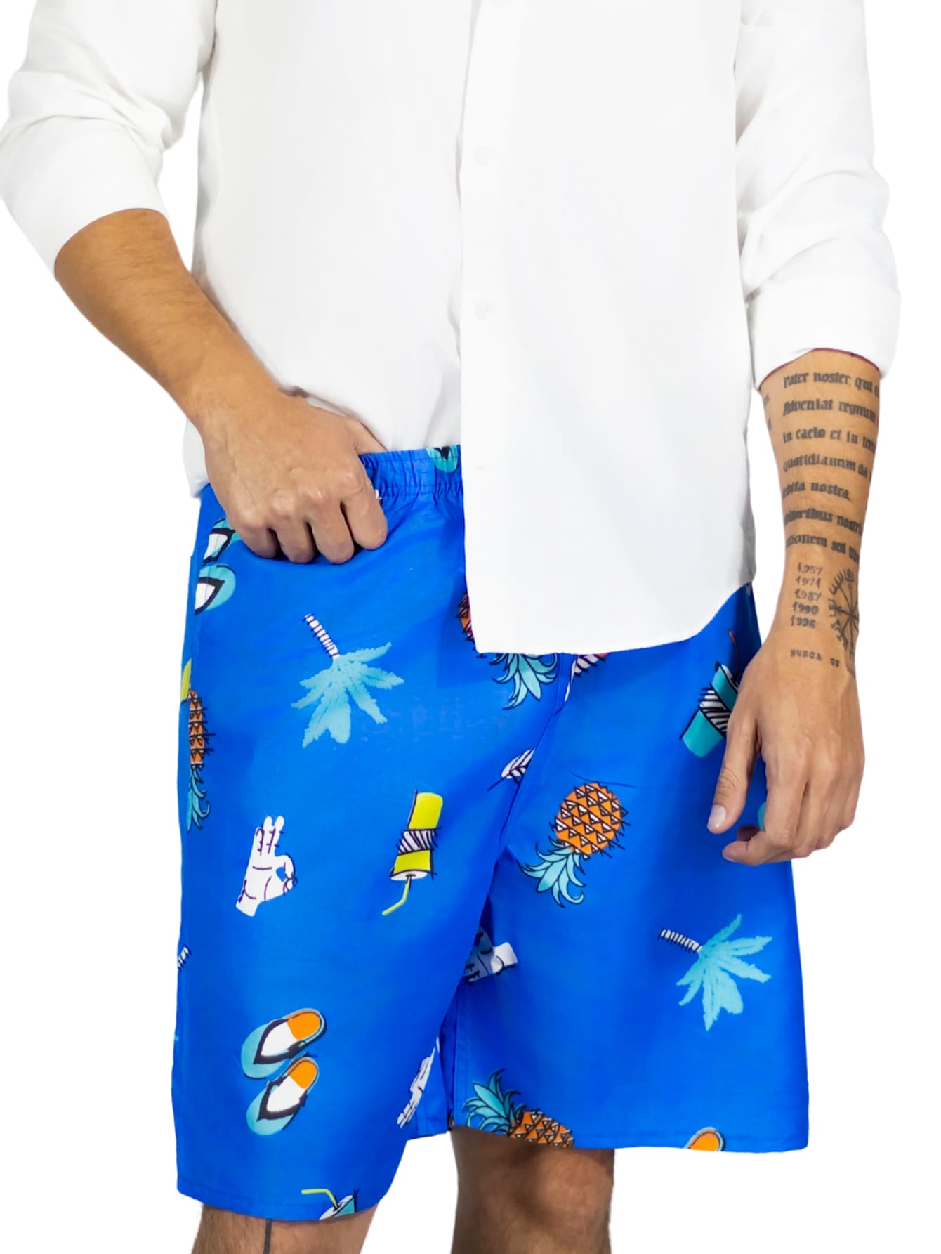Short Hombre Traje De Baño O Casual Sh-059 D4 Cintura Ajustable Y Bolsas $229