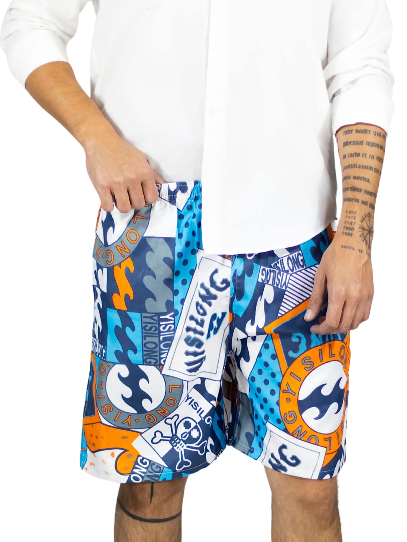 Short Hombre Traje De Baño O Casual Sh-059 D10 Cintura Ajustable Y Bolsas $229