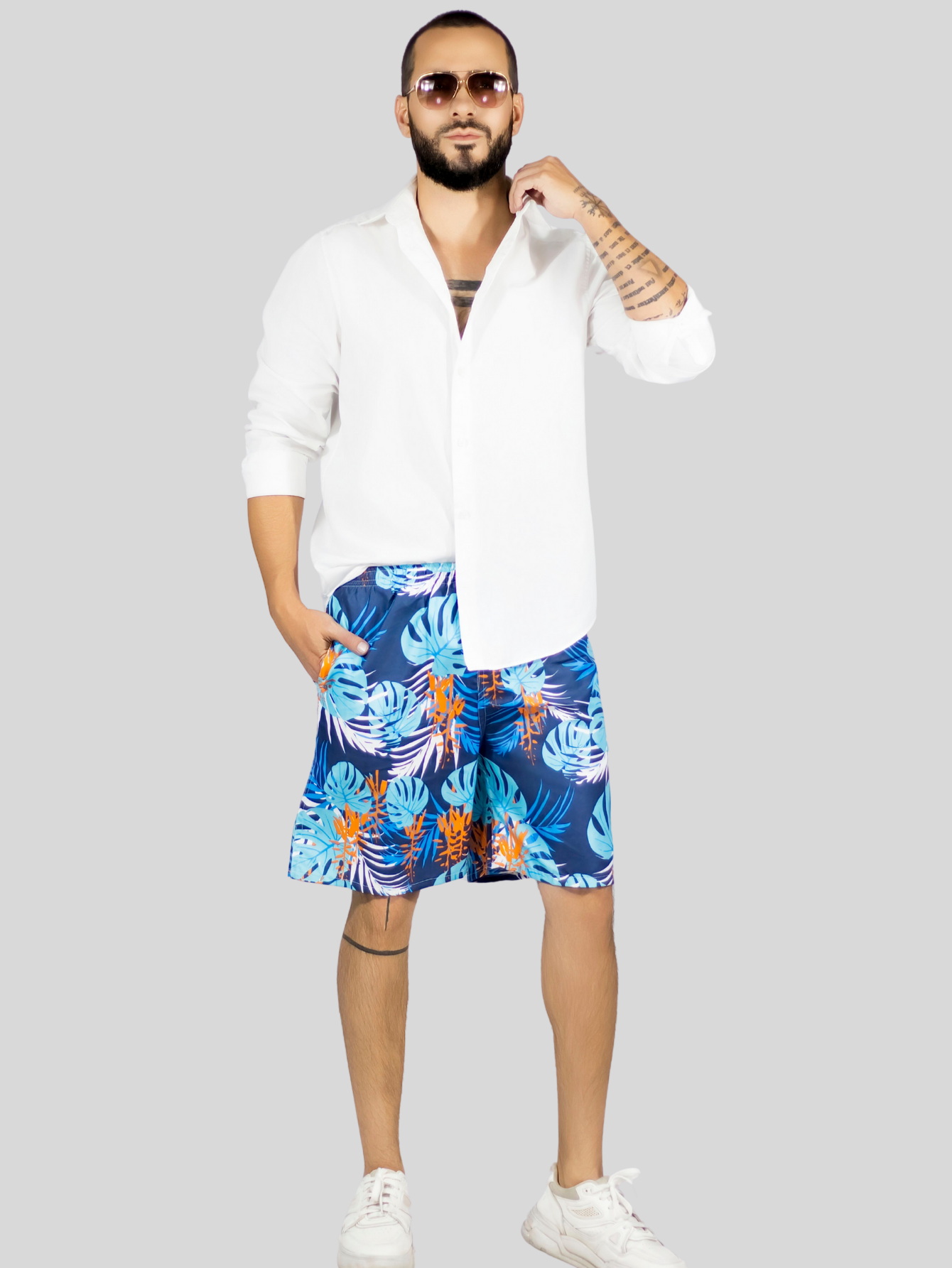 Foto 3 pulgar | Short Hombre Traje De Baño O Casual Sh-059 D8 Cintura Ajustable Y Bolsas