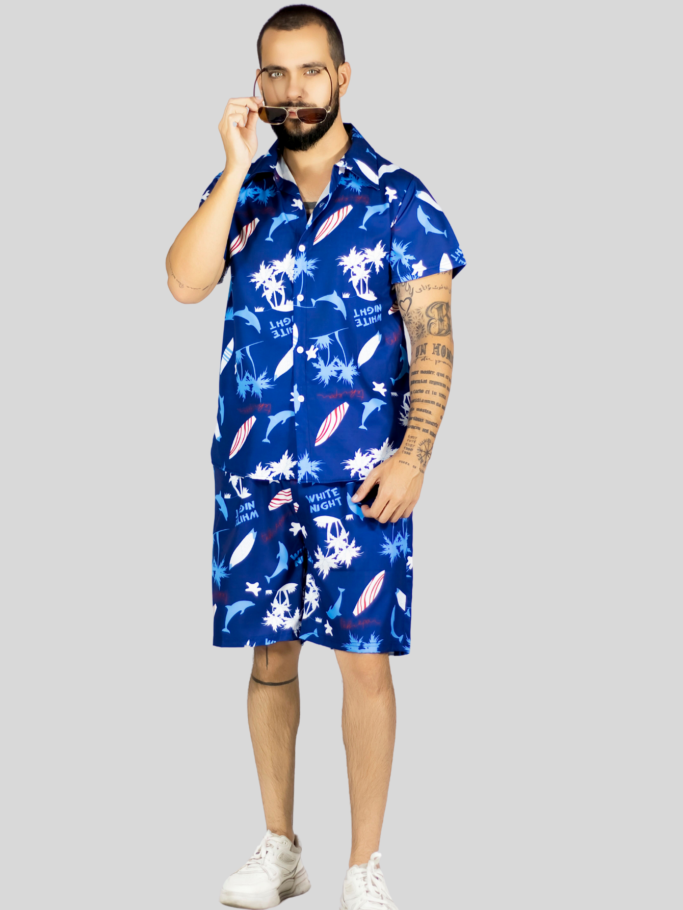 Foto 3 pulgar | Conjunto Hombre Verano Camisa Y Short A Juego Conj-076 Diseño 7 Alberca Playa Y Calor