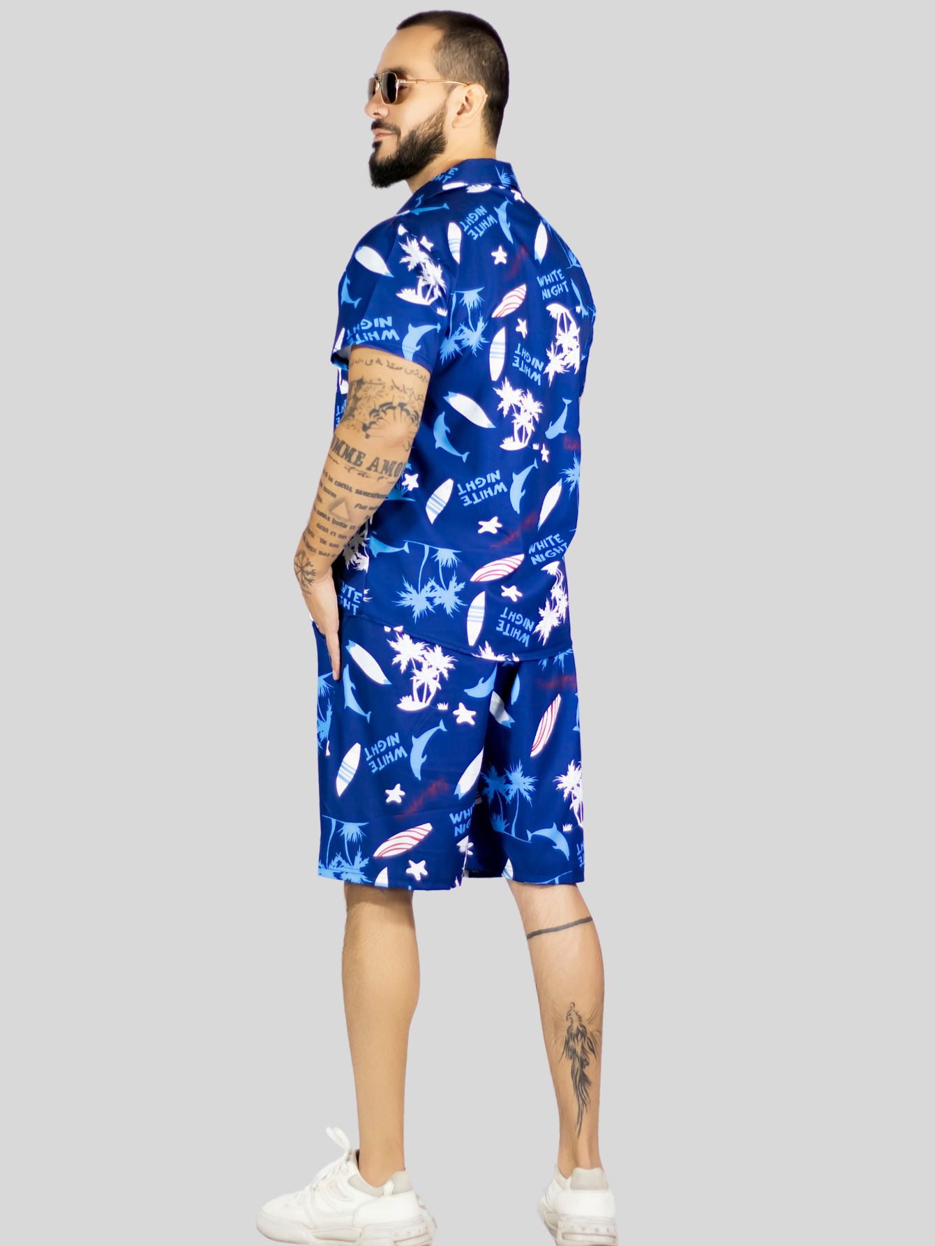 Foto 4 pulgar | Conjunto Hombre Verano Camisa Y Short A Juego Conj-076 Diseño 7 Alberca Playa Y Calor