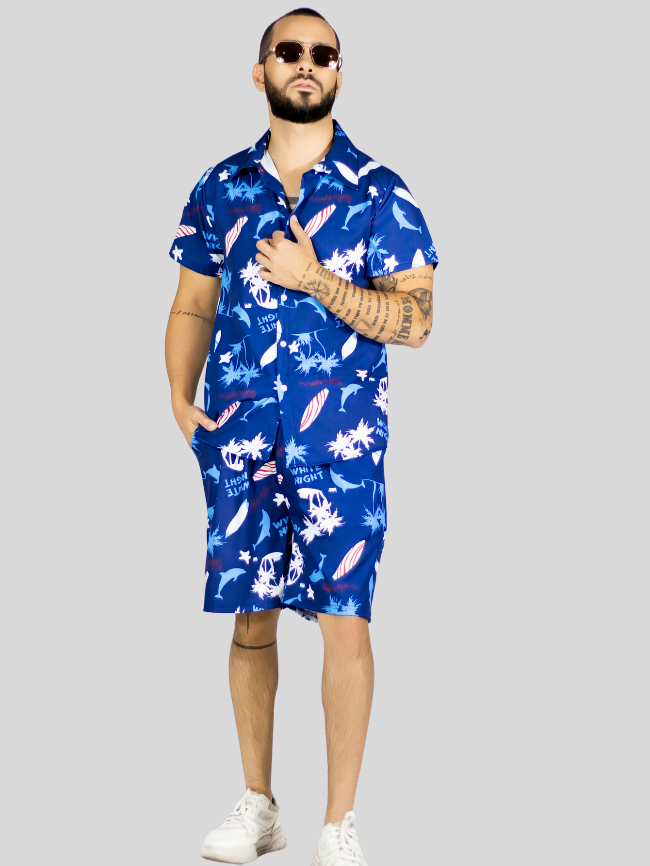 Foto 6 pulgar | Conjunto Hombre Verano Camisa Y Short A Juego Conj-076 Diseño 7 Alberca Playa Y Calor