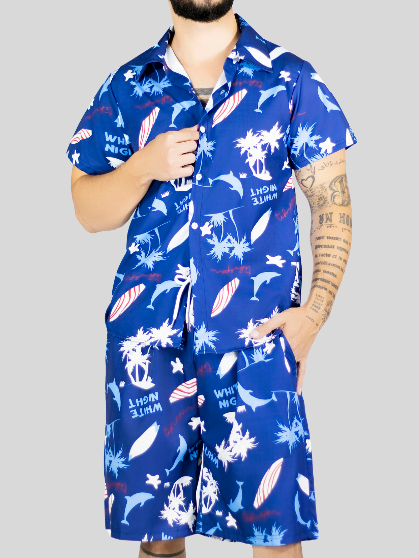 Foto 6 | Conjunto Hombre Verano Camisa Y Short A Juego Conj-076 Diseño 7 Alberca Playa Y Calor