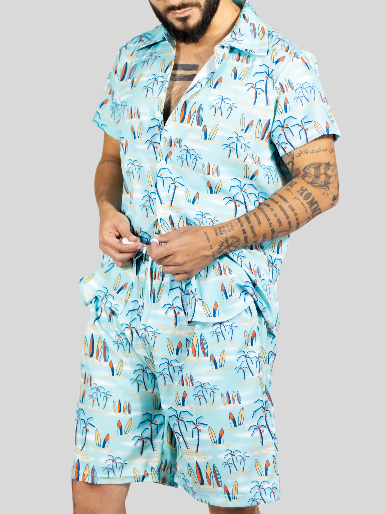 Foto 8 pulgar | Conjunto Hombre Verano Camisa Y Short A Juego Conj-076 Diseño 10 Alberca Playa Y Calor