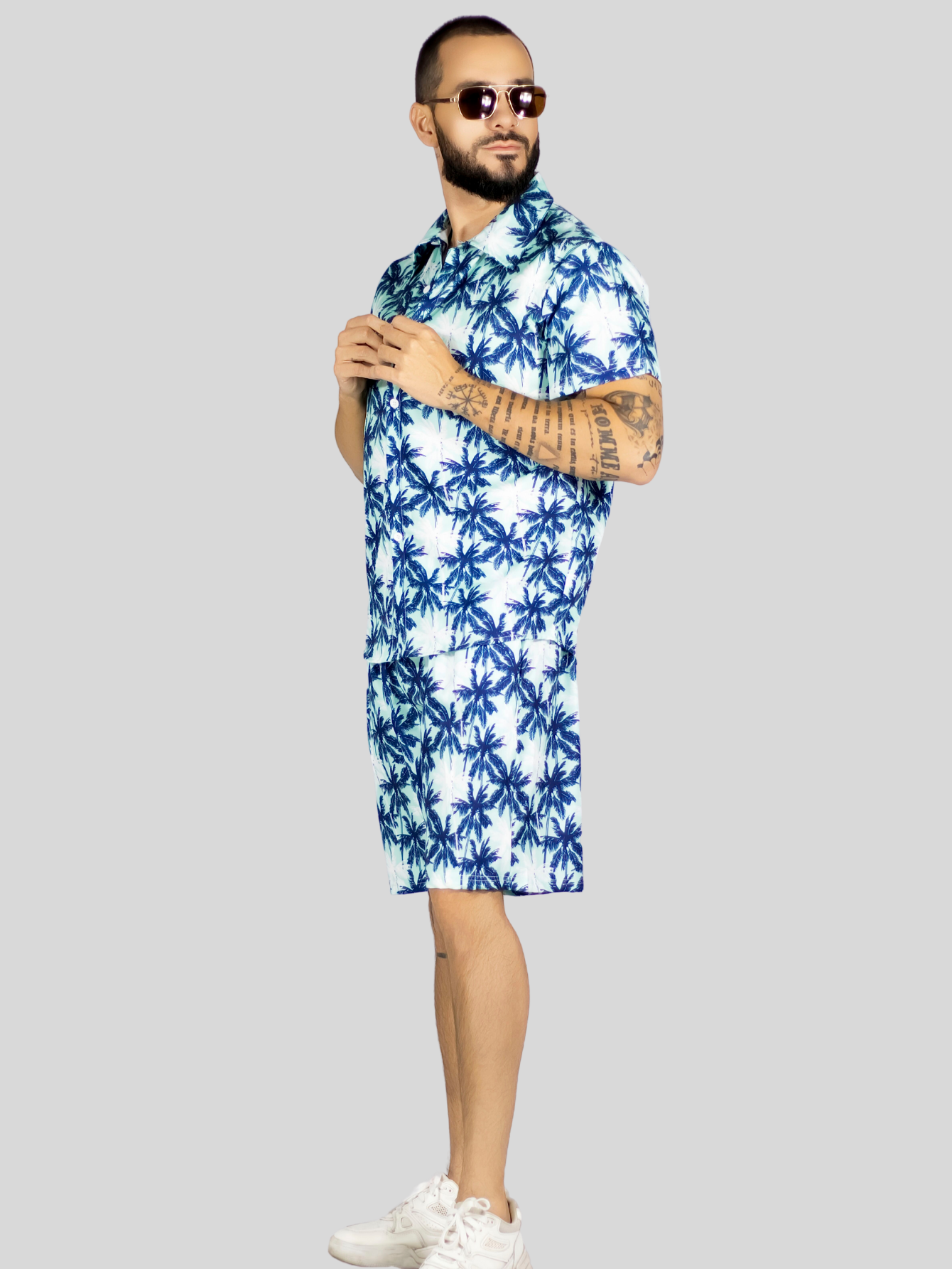 Foto 5 pulgar | Conjunto Hombre Verano Camisa Y Short A Juego Conj-076 Diseño 14 Alberca Playa Y Calor