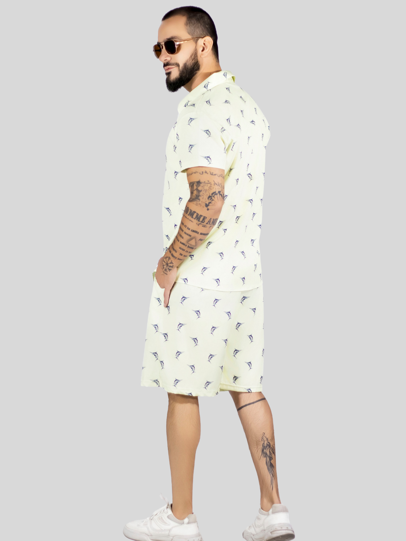 Foto 4 pulgar | Conjunto Hombre Verano Camisa Y Short A Juego Conj-076 Diseño 8 Alberca Playa Y Calor