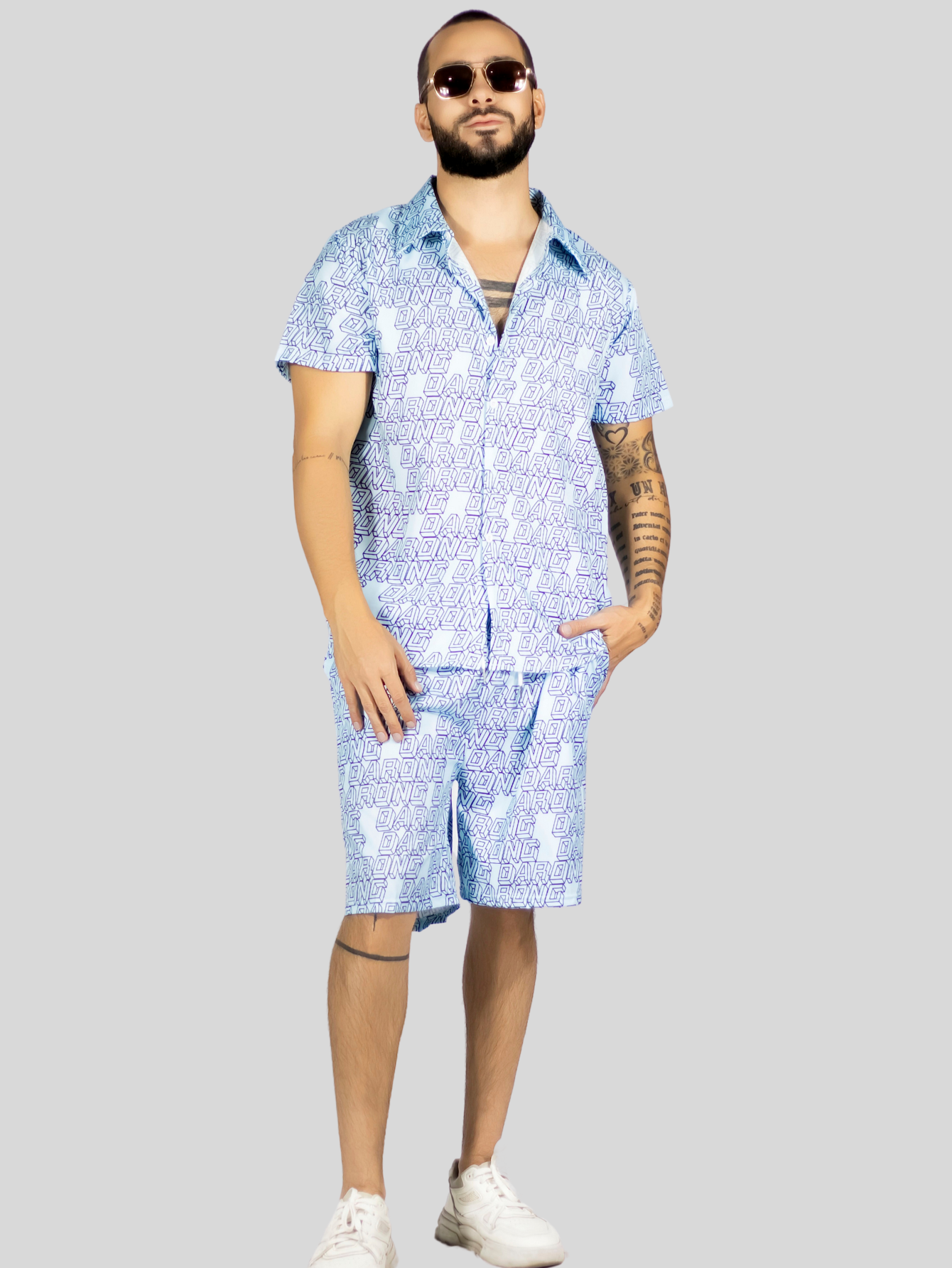 Foto 3 pulgar | Conjunto Hombre Verano Camisa Y Short A Juego Conj-076 Diseño 6 Alberca Playa Y Calor