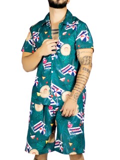 Foto 1 | Conjunto Hombre Verano Camisa Y Short A Juego Conj-076 Diseño 5 Alberca Playa Y Calor